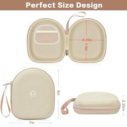 casmilee Hard Shell Headphone Case for Sony WH-CH520 and WH-1000XM4 - color: Beige