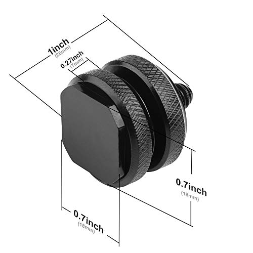Camera Hot Shoe Mount to 1/4"-20 Tripod Screw Adapter Cold Shoe Mount,2Pcs