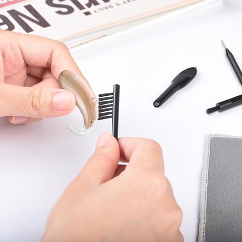 Hearing Aid Cleaning Kit, ARRITZ 11pcs Hearing Amplifier Cleaning Tools with Brushes and Case