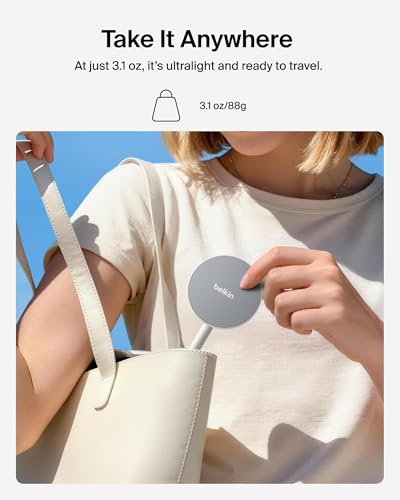 Belkin Stage Magnetic Tripod Phone Mount, MagSafe & Qi2 Compatible | 360-degree rotating holder, for iPhone 17 & 16, Android, TikTok, YouTube, streaming, influencer content - style: Magnetic Phone Holder
