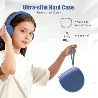 Kids Headphones Case for iClever/Acer Etc Kid Headphone,Blue+Blue,Case Only | for iClever BTH12 HS19 BTH20 BTH22 BTH26/Candy Bila/Acer/JBL Junior 320/MIDOLA/JoySpark/ADOOPE Etc Girls Boy Kid Headphone - color: Blue+Blue Edge