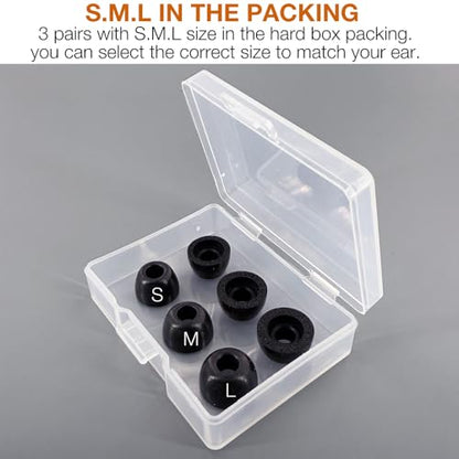 Replacement Memory Foam Eartips for Skullcandy Earbuds,Black | Compatible with Skullcandy Rail ANC/ Dime 3/ Dime 2/ Dime Evo / Push Active / Push ANC Active & Sesh ANC/Evo & Jib True 2/XT2