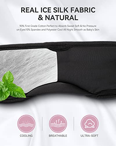 MUSICOZY Sleep Headphones Bluetooth 5.4 Sleep Mask with HD Sound | Breathable Flat Design with Cooling Lining, Washable Headband, 14 Hours Playtime for Travel Meditation Relaxation Gifts - color: Rose Pink