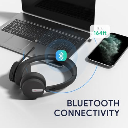 Yealink BH70 Dual Wireless Headset with Charging Stand, Teams Certified Bluetooth Headphone with Mic for Work, up to 35h Talk Time, 147g All-Day Comfort Perfect for Open Office Hybrid Work