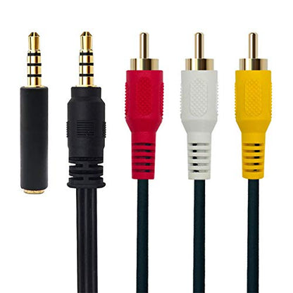 3.5 mm to RCA AV Camcorder Video Cable,3.5mm Male to 3RCA Male Plug Stereo Audio Video AUX Cable for Smartphones,MP3, Tablets,Speakers,Home Theater - 3.5mm Straight 1.5m - size: 3.5mm to 3RCA 1.5m