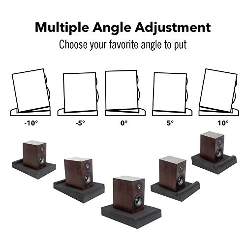 JBER 2 Pack Acoustic Isolation Pads, Studio Monitor Speaker Isolation Pads | Suitable for 5 Inch Speakers, High Density, for Sound Improvement, Prevent Vibrations, Superior Isolation, 11" × 7.5" × 1.6" - size: MEDIUM for 5" MONITOR