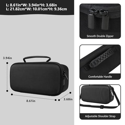 Carrying Case for Blue Tees Golf Player+, Player Pro GPS Speaker | GPS Speaker Player Protection Case with Mesh Pocket,Shoulder Strap, Shockproof, Scratch Resistant, Waterproof, Black - color: Black+Black