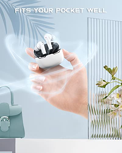 Black Shark Bluetooth Earbuds Wireless Earbuds with Emoji LED Light, Gaming Earbuds with 45ms Ultra Low Latency, Bluetooth 5.1, Music and Gaming Dual Modes, 24H Playtime, IPX5 Waterproof- White