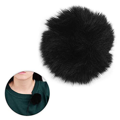 Lapel Mic Windscreen, Portable Audio Furry Wind Muff Outdoor Microphones Comfortable Soft Lavalier(Black&White) - color: Black&White