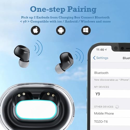 Xmenha Mini Invisible Small Bluetooth Earbuds Sleeping for Small Ears Low Profile Tiny Hidden Discreet Smallest Earbuds for Work Sleep Ear Buds Invisible Headphones Buds - color: Blue
