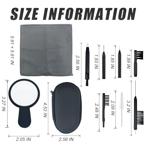 10 PCS Hearing Aid Cleaning Kits Hearing Amplifier Brush Tools Earbuds Headphones Cleaner Brush Kits with Case Set B - color: Black