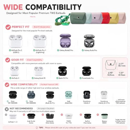 Bubble Pod Wireless Earbuds Case, Shockproof Waterproof EVA Case with Strap & Smiley Charm for Girls,Teens,Gift（Light Violet） - color: Light Violet