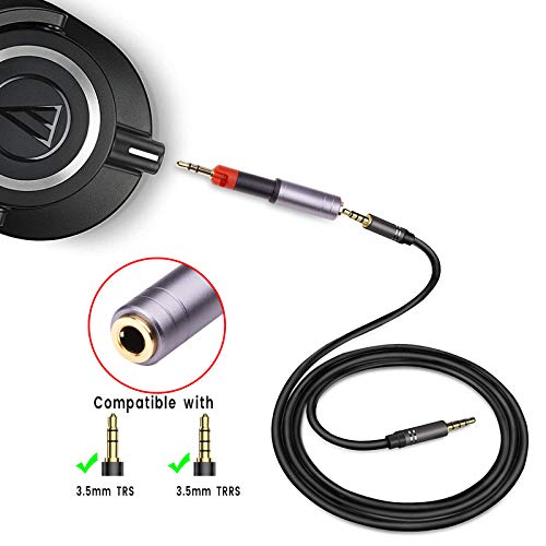 ath m50x 3.5mm to 2.5mm Adapter for Audio-Technica ATH-M40X, ATH-M70X | Headphone Jack Adapter for Sennheiser HD598 HD518 HD558 HD595 HD595 HD598se HD569 HD579 HD599