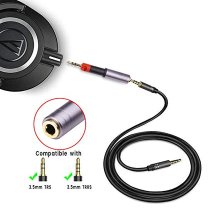 ath m50x 3.5mm to 2.5mm Adapter for Audio-Technica ATH-M40X, ATH-M70X | Headphone Jack Adapter for Sennheiser HD598 HD518 HD558 HD595 HD595 HD598se HD569 HD579 HD599