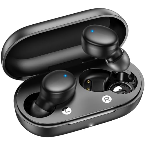 kurdene Wireless Earbuds Bluetooth 5.3 Light Weight in Ear Headphones | Premium Sound Bass Ear buds with Charging Case,Smart Touch Control,Built in Mics Headset,Clear Calls for Sports Workout - color: Black