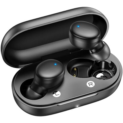 kurdene Wireless Earbuds Bluetooth 5.3 Light Weight in Ear Headphones | Premium Sound Bass Ear buds with Charging Case,Smart Touch Control,Built in Mics Headset,Clear Calls for Sports Workout - color: Black