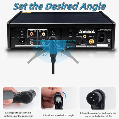 Right Angle XLR Cable, Adjustable-Angle Male to Straight Female Microphone Cable Cord, 90 Degree XLR Adapter for Mixer,Recorder,1 FT-2 Pack