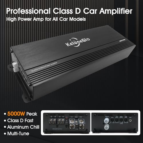 KG AMPX1100D Class D Car Amplifier, 4 Ohm,MAX 3000W,1 Channel,Powerful Bass, Specifically Built for Car Audio System Upgrade - size: 3000W Monoblock