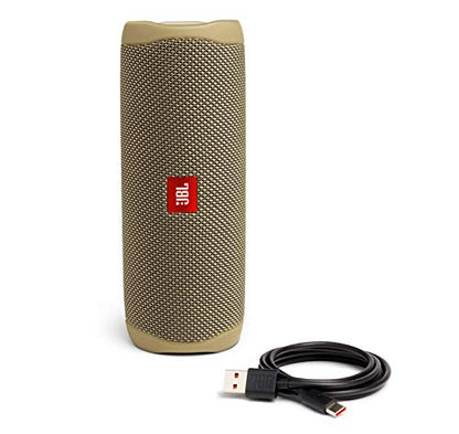 JBL FLIP 5, Waterproof Portable Bluetooth Speaker, Sand | Sounds better than ever, Bring the party anywhere, Make a splash with IPX7 waterproof design, A rainbow of colours - color: Sand