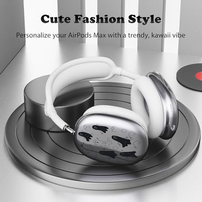 for AirPods Max Headphones Halloween Ear Covers for AirPods Max 2 | Cute Ghost Clear Ear Cups Cover | White Silicone Ear Pad Case Headband Cover for Apple AirPods Max 2/1 (2026/2024/2020) - color: Ghost F/White