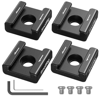 SmallRig Anti-Twist Cold Shoe Mount Adapter (4pcs) with 1/4"-20 Screws, for Flash LED Light Monitor Microphone, with Anti Twist Pins, Compatible with SmallRig Cage - 5033 - size: 4 Pieces