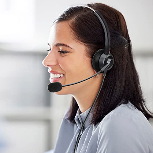 Callez Phone Headsets RJ9 with Noise Cancelling Mic for Polycom VVX Phones | Office Telephone Headset, Works with Polycom VVX201 VVX250 VVX350 VVX311 VVX310 VVX400 VVX410 VVX411 VVX500 Landline Phones