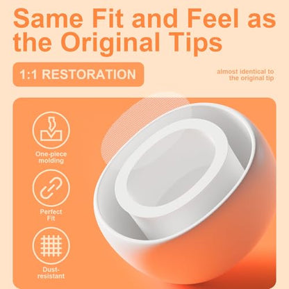Replacement Ear Tips Compatible with AirPods Pro 3rd Generation – Silicone Earbud Tips with Cleaning Pen, Secure Fit, Noise Isolation, Soft Comfort Ear Tips Kit (4 Pairs, XXS/XS/S/L)