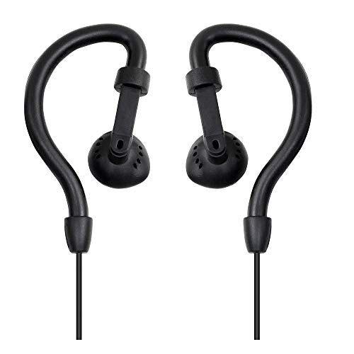 Midland® - AVPH4 Ear Clip Headset Headphones for Midland® GMRS Two-Way Radios – Secure Fit - Crystal Clear Communication Built-In Microphone and Push To Talk Button