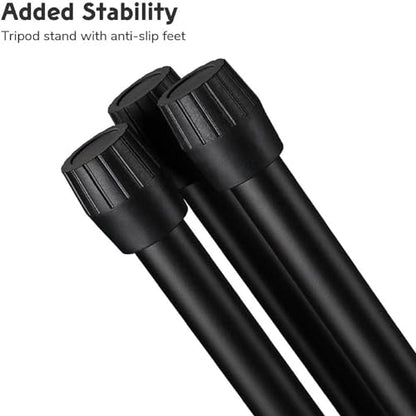 Adjustable Microphone Tripod Stand 31" To 53", 360-Degree Rotatable Boom Arm 2 Microphone Clips Foldable & Stable Design Boom Mic for Band Practice, Music, Speeches, Stage, Live Stream (1)