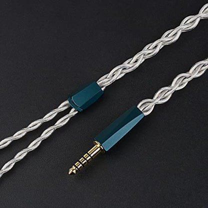 NICEHCK FourMix 4.4mm Balanced MMCX Silver IEM Upgrade Cable HiFi Wire | 4-mixed conductor: Cu-Ag alloy,7N Cu,pure silver,6N silver-coated OCC; MMCX pin; layered balanced sound & stable signal - color: Silver
