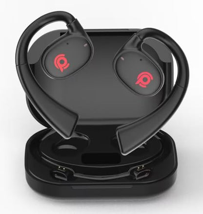 Open Ear Earbuds Bluetooth Headphone Stereo Sound Clear Call Air-Conduction | Wireless Charging Case LED Digital Display Over Ear Hook with Microphone Waterproof Earphones for Sports Running Workout Game