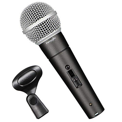 Perrycom Professional Dynamic Vocal Microphone with On and Off Switch, Cardioid Handheld Metal Mic for Singing, Compatible with AMP/Speaker/Mixer,Black Clip,XLR Gold-Plating Conn(TM58S) - style: Cardioid