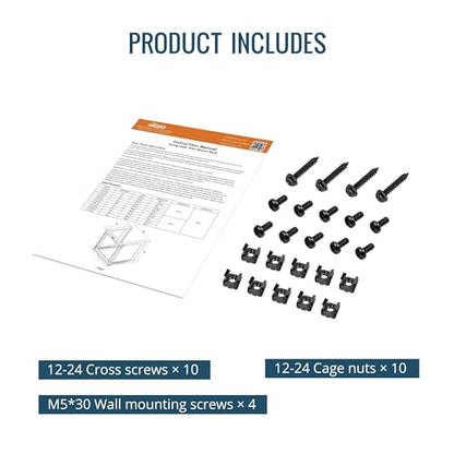 Tecmojo 12U Wall Mount Server Rack, Open Frame Network Rack for 19" Computer/AV/Data/IT/Media Equipment, 18" Depth, 16" Apart Mounting Holes, Swing Gate, Square and Tapped Holes - size: 12U/18" Depth (New)