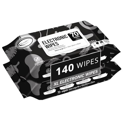 Air Jungles Electronic Wipes Screen Cleaner 70 Ct (Pack of 2), XL 8x10 Inch | No Cloth Needed, Cleaning LED Screen, TV, Computer, Tablet, Phone, Laptop, Monitor, Smart Watch, Headphone & Gaming Equipment - size: 70 Count (Pack of 2)