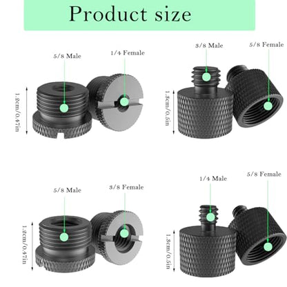4 Pcs Mic Stand Adapter Set, for Microphone Stand Mount to Camera Tripod