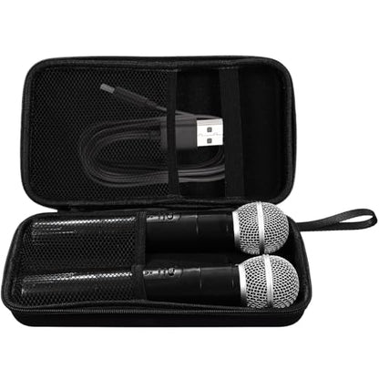 Portable Hard Shell Microphone Carrier Bag with Padded Dividers Shockproof Protective Case for Microphone Storage and Travel Compact Lightweight Organizer for Audio Mic Accessories