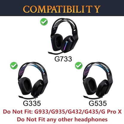 SOULWIT Headband Cover for Logitech G733/G535/G335 Gaming Headsets, Replacement Headstrap Pad Repair Part - Purple Point - color: Purple Point