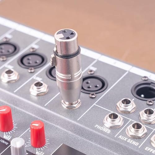 4 Pack XLR Female to 1/4" TRS Adapter, Balanced Female XLR to Quarter Inch 6.35mm Male Adapters