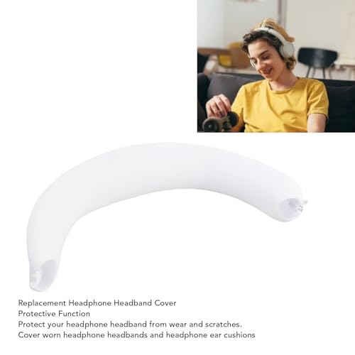 Tangxi Headband Cover Compatible with INZONE H7 H9 Gaming Headsets, Replacement Headphone Headband Cushion Pad Cover, Silicone Headband Protector with Zipper (White) - color: White