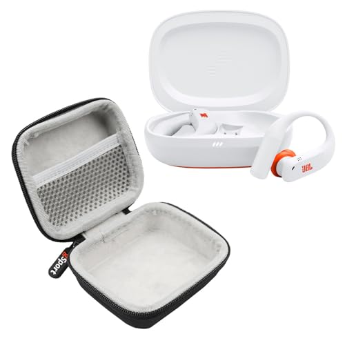 JBL Endurance Peak 4 True Wireless Noise Cancelling Sport Earbuds Bundle with gSport Case (White) - color: White