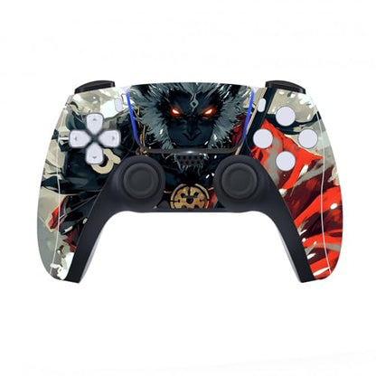 PlayVital Full Set Skin Decal for ps5 Console Digital Edition, Sticker Vinyl Decal Cover for ps5 Controller & Charging Station & Headset & Media Remote - Fallen Wukong - color: Fallen Wukong