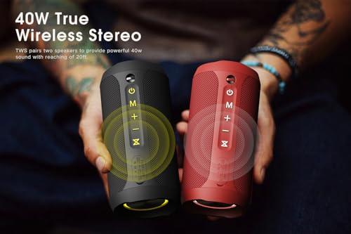 EDUPLINK Bluetooth Speaker IPX7 Waterproof Wireless, Pink - color: Pink Waterproof Speaker
