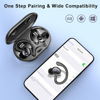 Matast Wireless Earbuds, Bluetooth 5.4 Headphones, 2026 | Sport, Over Ear Buds, 4 ENC Noise Cancelling Mic, Dual LED Display, IP7 Waterproof Earphones, Workout, Running, Gym