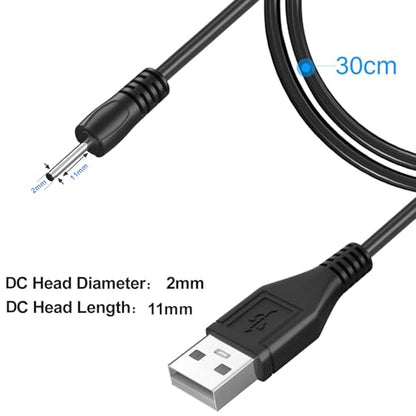 PChero USB to DC 2.0mm Charger Charging Cable for Mini S530 Smallest Invisible Wireless Bluetooth Earbuds Earphones Headphones Headset and Bluetooth Shower Speaker | for Mini S530 Smallest Invisible Wireless Bluetooth Earbuds Earphones Headphones Headset