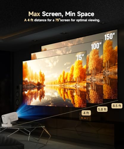 【Auto Focus&1080P】Magcubic Mini Smart Projector 4K Support, Built in Apps | Portable Projector with Wifi 6 and Bluetooth 5.4, Auto Keystone, 5W Speaker, Android 14, Voice Control, Home Movie Proyector