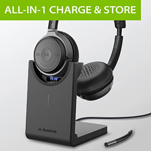 Avantree Alto Clair - Bluetooth Headset with Mic and Charging Base