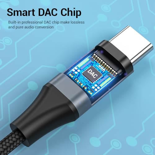 2pcs USB C to 3.5mm Female Headphone Jack Adapter - size: 4.6 IN-2PCS