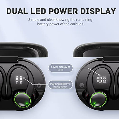 for Google Pixel 6a Bluetooth 5.3 Headphones 3D Stereo with Earhook, 40H Touch Control Over Ear Headphones, IP7 Waterproof Earphones Built-in Mic for Running Workout Sport