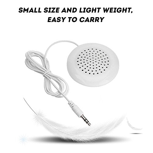 ASHATA Portable Pillow Speaker, Mini Stereo Speaker with 3.5mm Aux Plug for MP3 Phone, CD Player, etc (White)