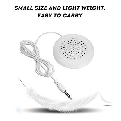 ASHATA Portable Pillow Speaker, Mini Stereo Speaker with 3.5mm Aux Plug for MP3 Phone, CD Player, etc (White)